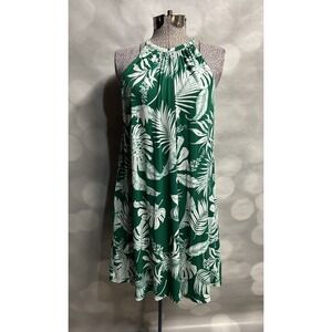 Tahari Jungle Leaf Print Dress Size Small